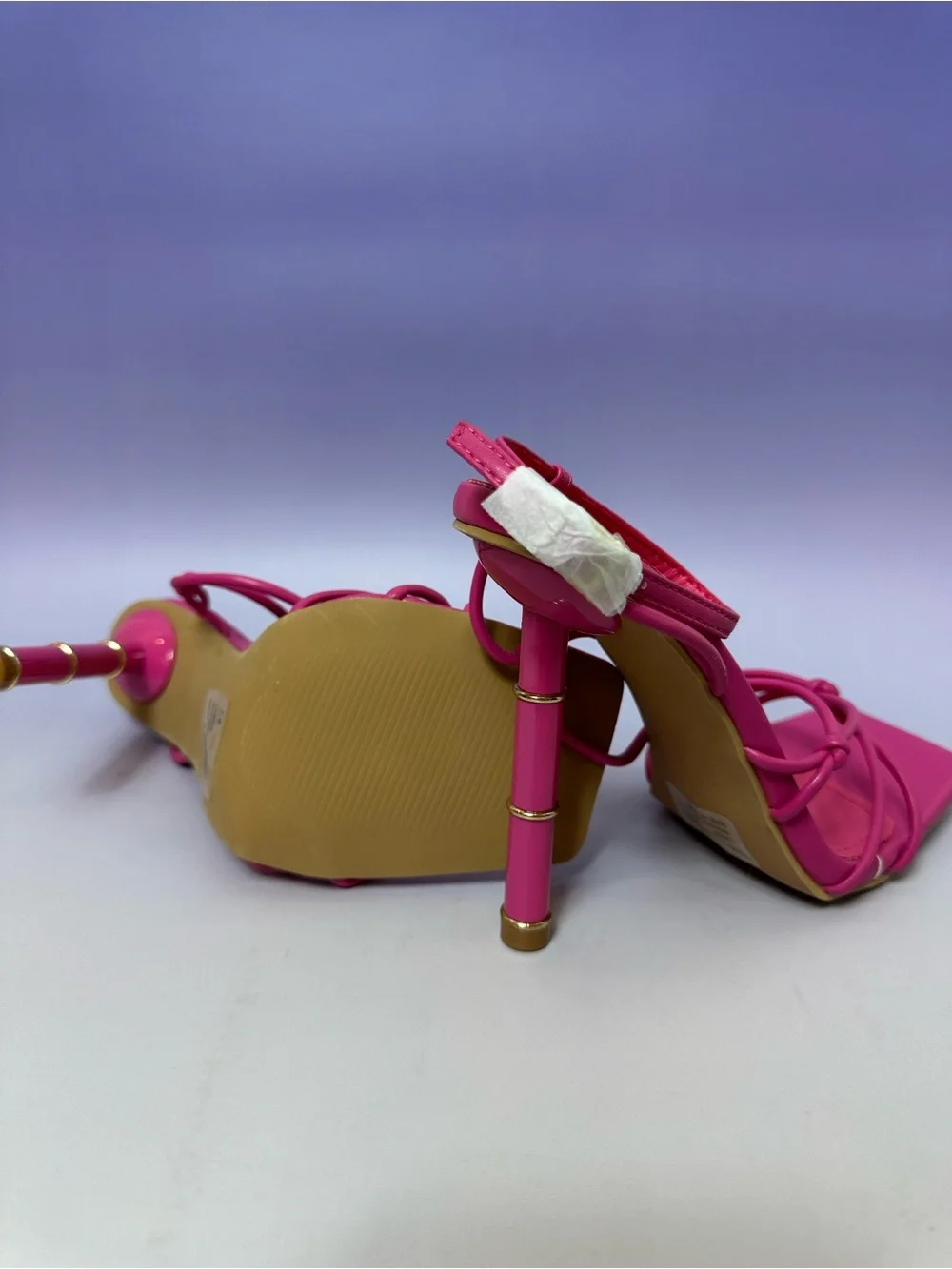 Cape Robbin Hot Pink Knotted Strappy Stiletto Heel Sandals
